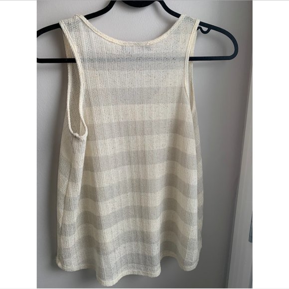 ✨LIMITÉ LINEN KNIT TANK TOP - SIZE: US M - CREAM/SILVER - Picture 2 of 3